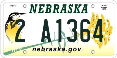 NE license plate 2A1364