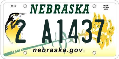NE license plate 2A1437