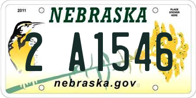 NE license plate 2A1546