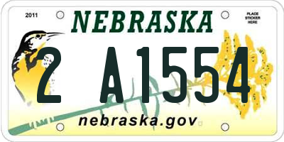 NE license plate 2A1554