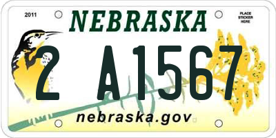 NE license plate 2A1567