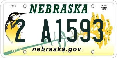 NE license plate 2A1593