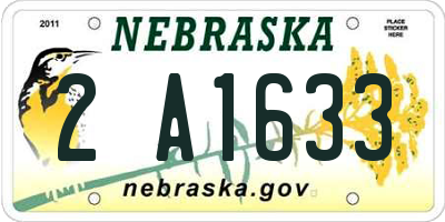 NE license plate 2A1633