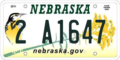 NE license plate 2A1647