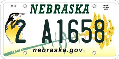 NE license plate 2A1658