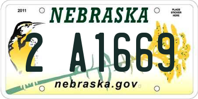 NE license plate 2A1669