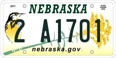NE license plate 2A1701