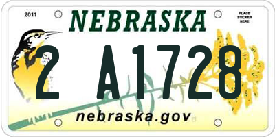 NE license plate 2A1728