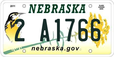 NE license plate 2A1766