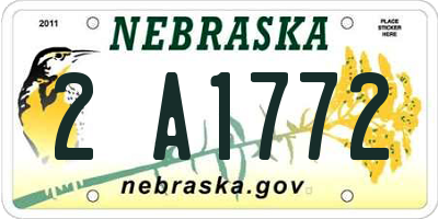 NE license plate 2A1772