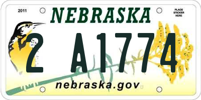 NE license plate 2A1774