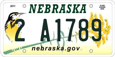 NE license plate 2A1789