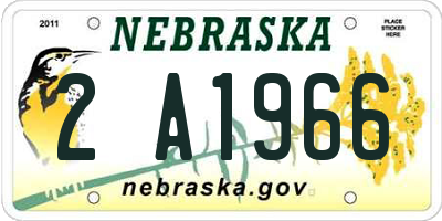 NE license plate 2A1966