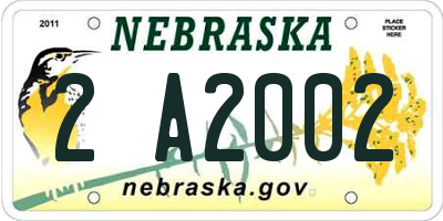 NE license plate 2A2002