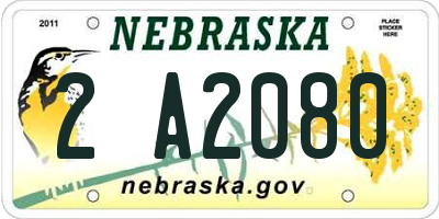 NE license plate 2A2080