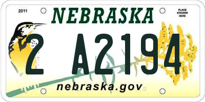 NE license plate 2A2194