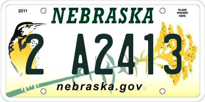 NE license plate 2A2413