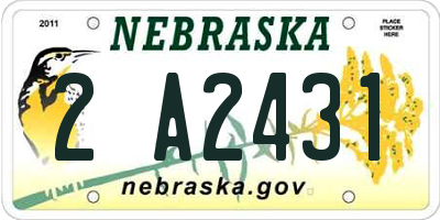 NE license plate 2A2431