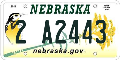 NE license plate 2A2443