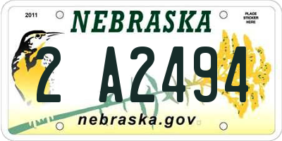NE license plate 2A2494