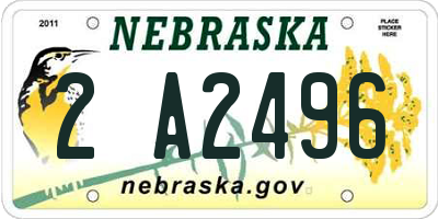 NE license plate 2A2496