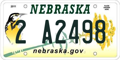 NE license plate 2A2498