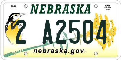 NE license plate 2A2504