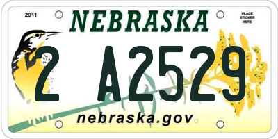 NE license plate 2A2529