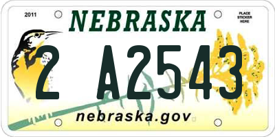 NE license plate 2A2543