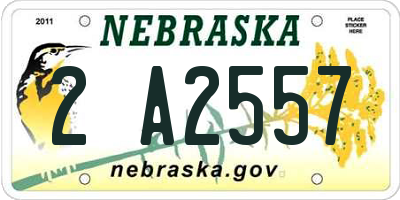 NE license plate 2A2557