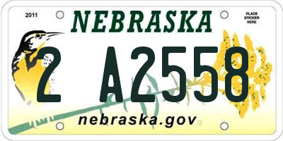 NE license plate 2A2558