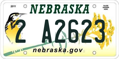 NE license plate 2A2623