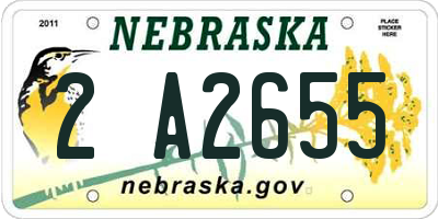 NE license plate 2A2655