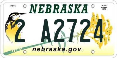 NE license plate 2A2724