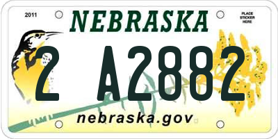 NE license plate 2A2882