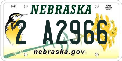 NE license plate 2A2966