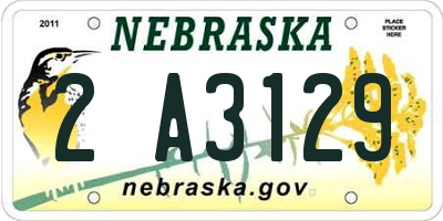 NE license plate 2A3129