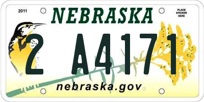 NE license plate 2A4171