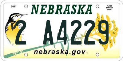 NE license plate 2A4229
