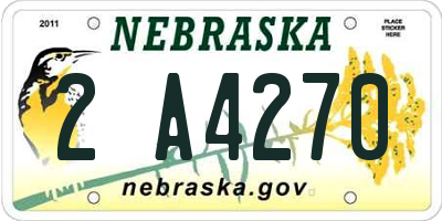 NE license plate 2A4270