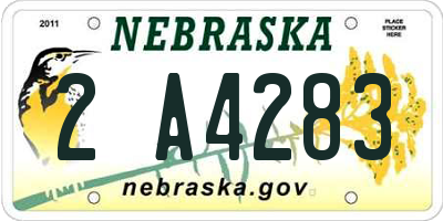 NE license plate 2A4283