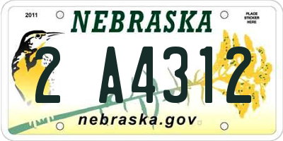 NE license plate 2A4312