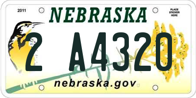 NE license plate 2A4320