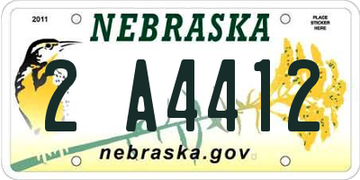 NE license plate 2A4412