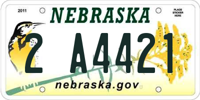 NE license plate 2A4421