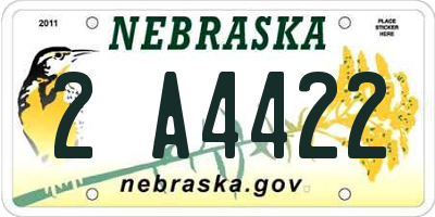 NE license plate 2A4422