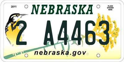 NE license plate 2A4463