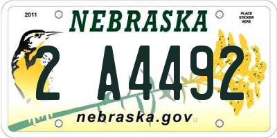 NE license plate 2A4492