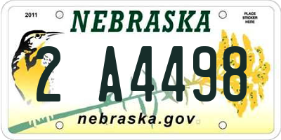 NE license plate 2A4498