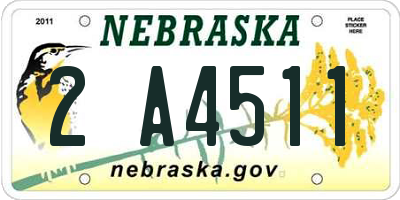 NE license plate 2A4511